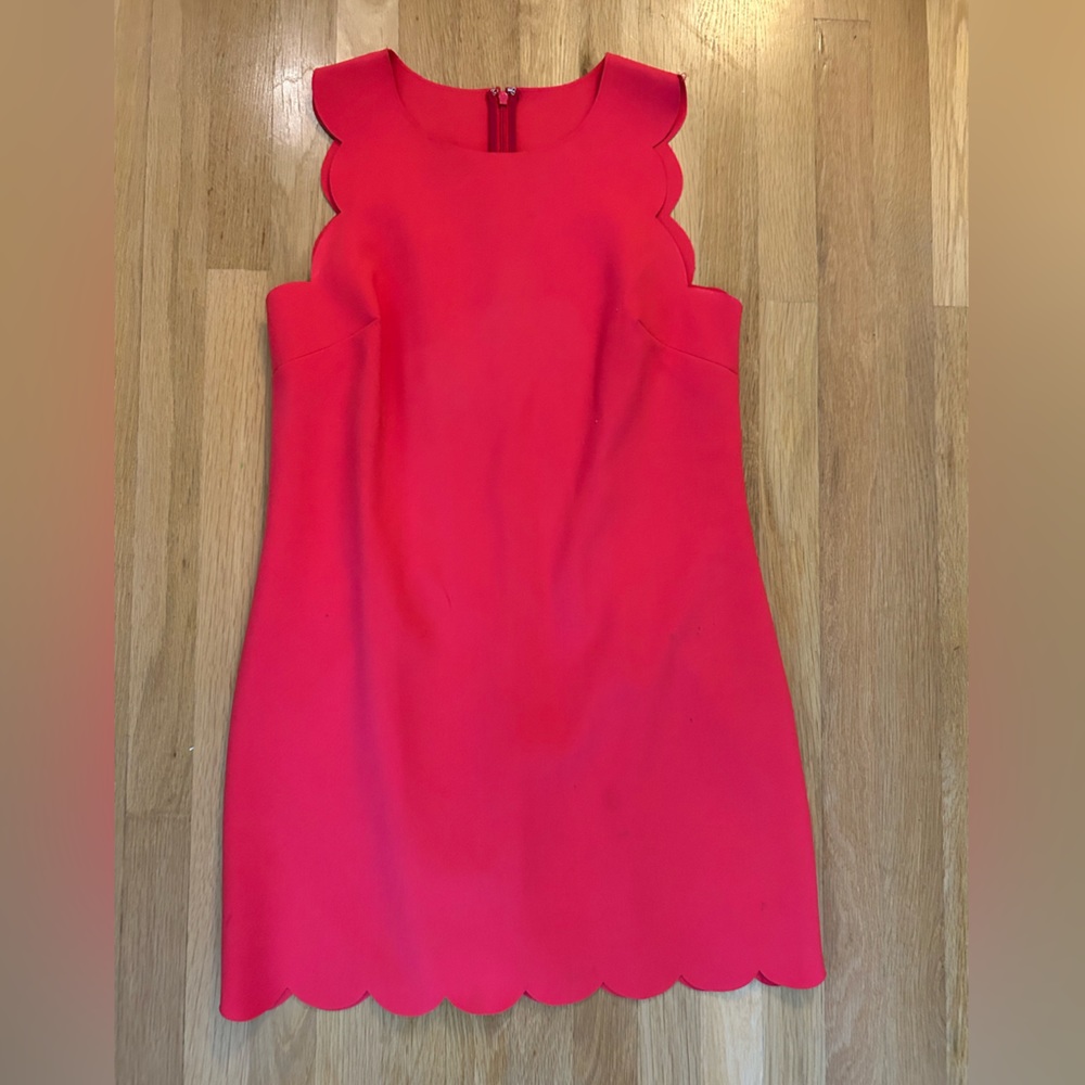 Coral JCrew Scalloped Dress Size 8